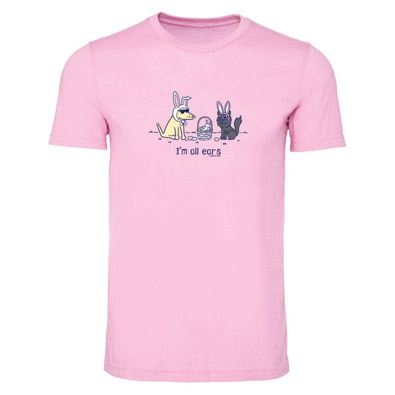 I'm All Ears - Lightweight Tee: Heather Bubblegum