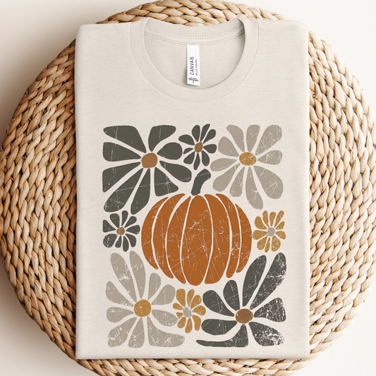 Boho Abstract Floral Pumpkin Graphic Tee/Crewneck