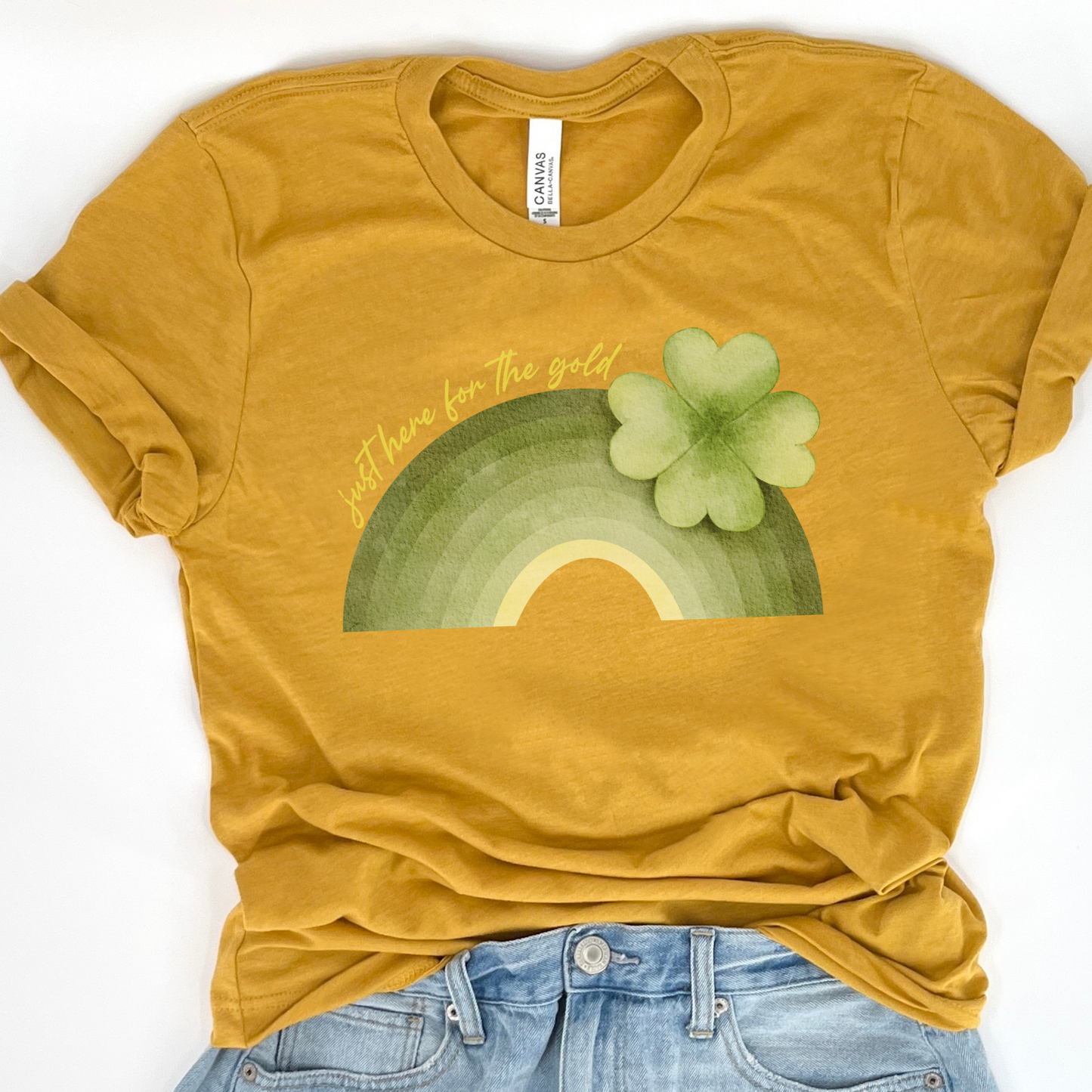 Here for the gold Green rainbow St. Patrick's Day t-shirt