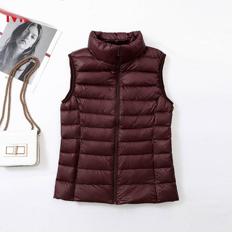 Essential basic puffer vest Slim-fit sleeveless jacket