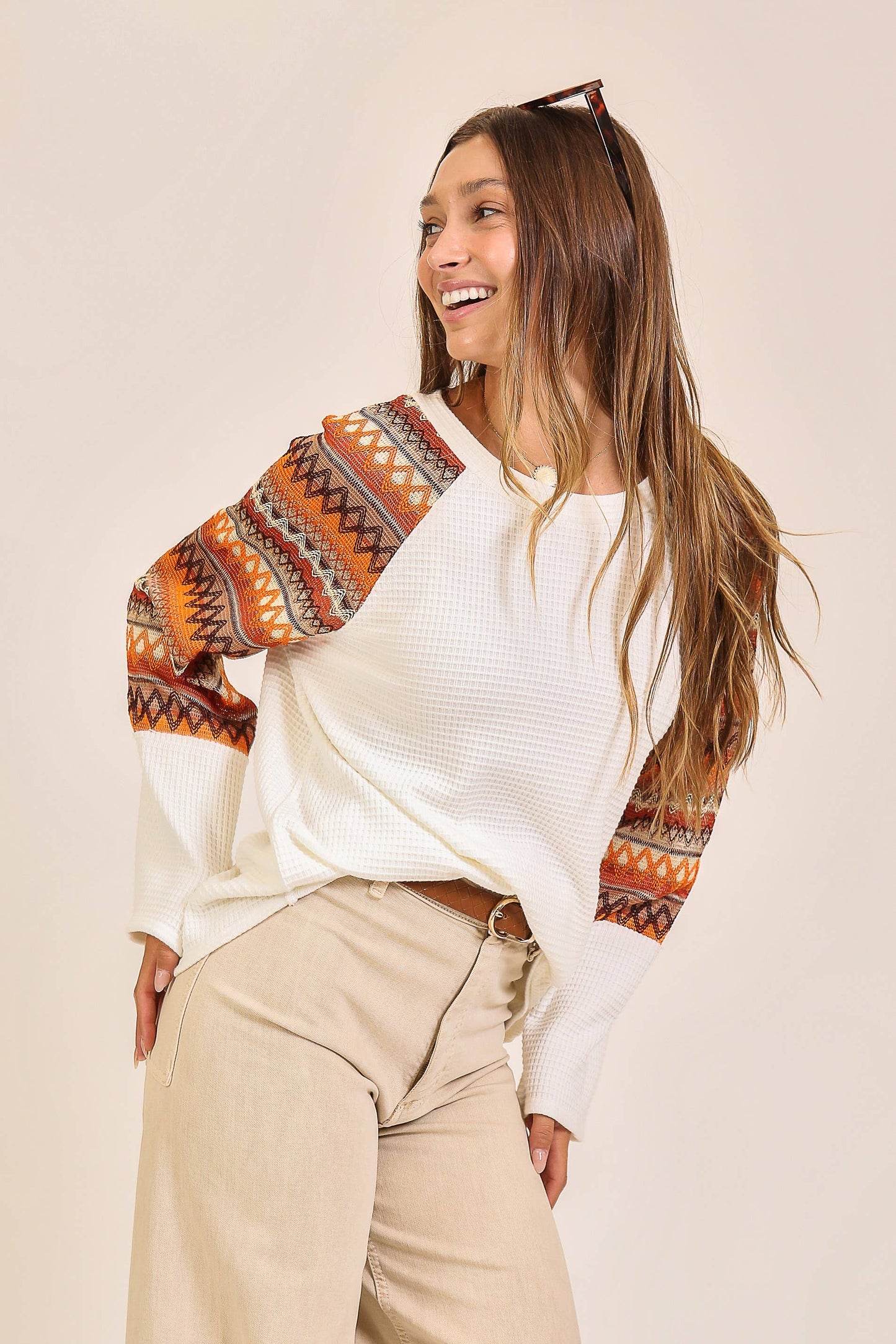 Harvest Hues Waffle Knit Top