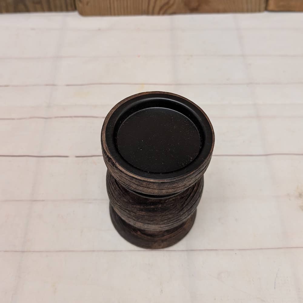 Wood Pillar Candle Holder