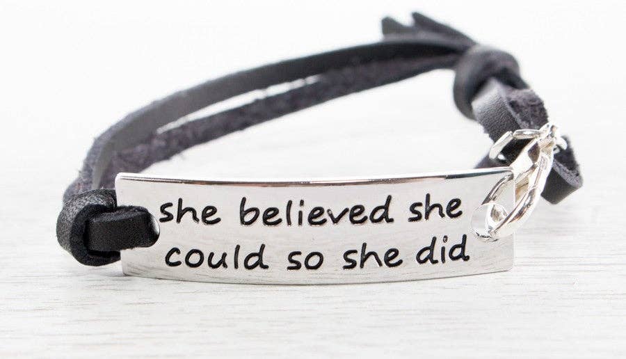 Inspirational Stamped Leather Bracelets