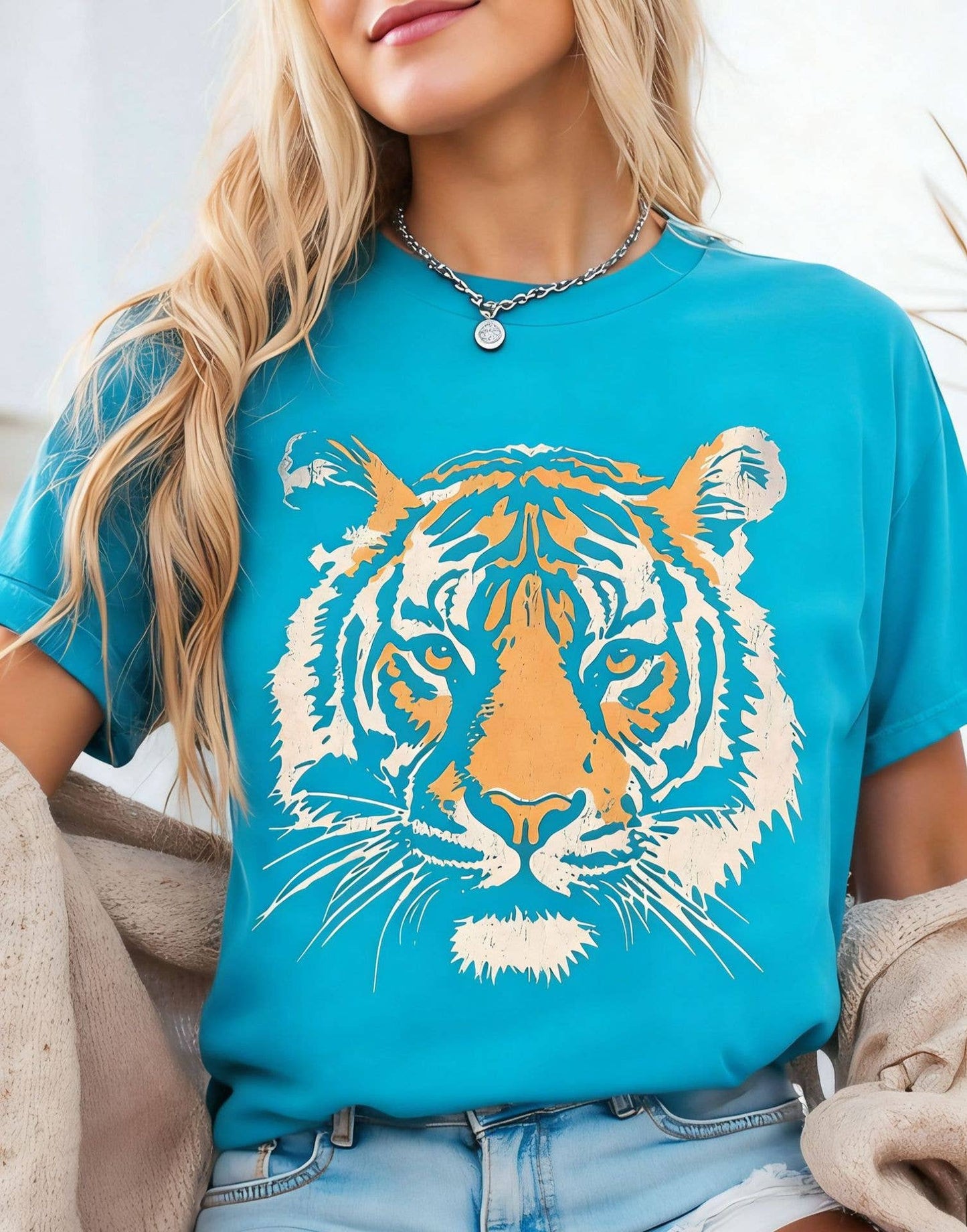 Vintage Tiger Shirt Retro Graphic Cotton Tees