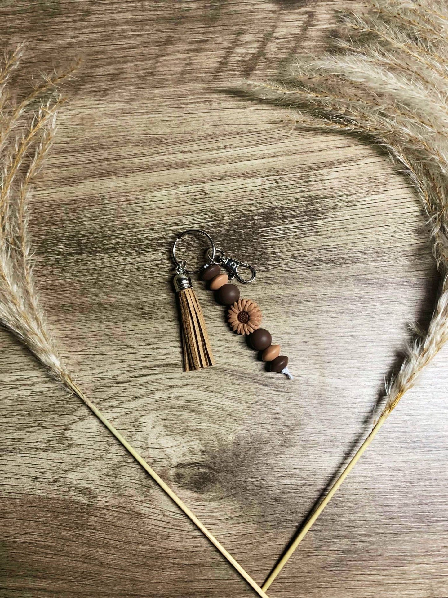 Brown Flower Keychain