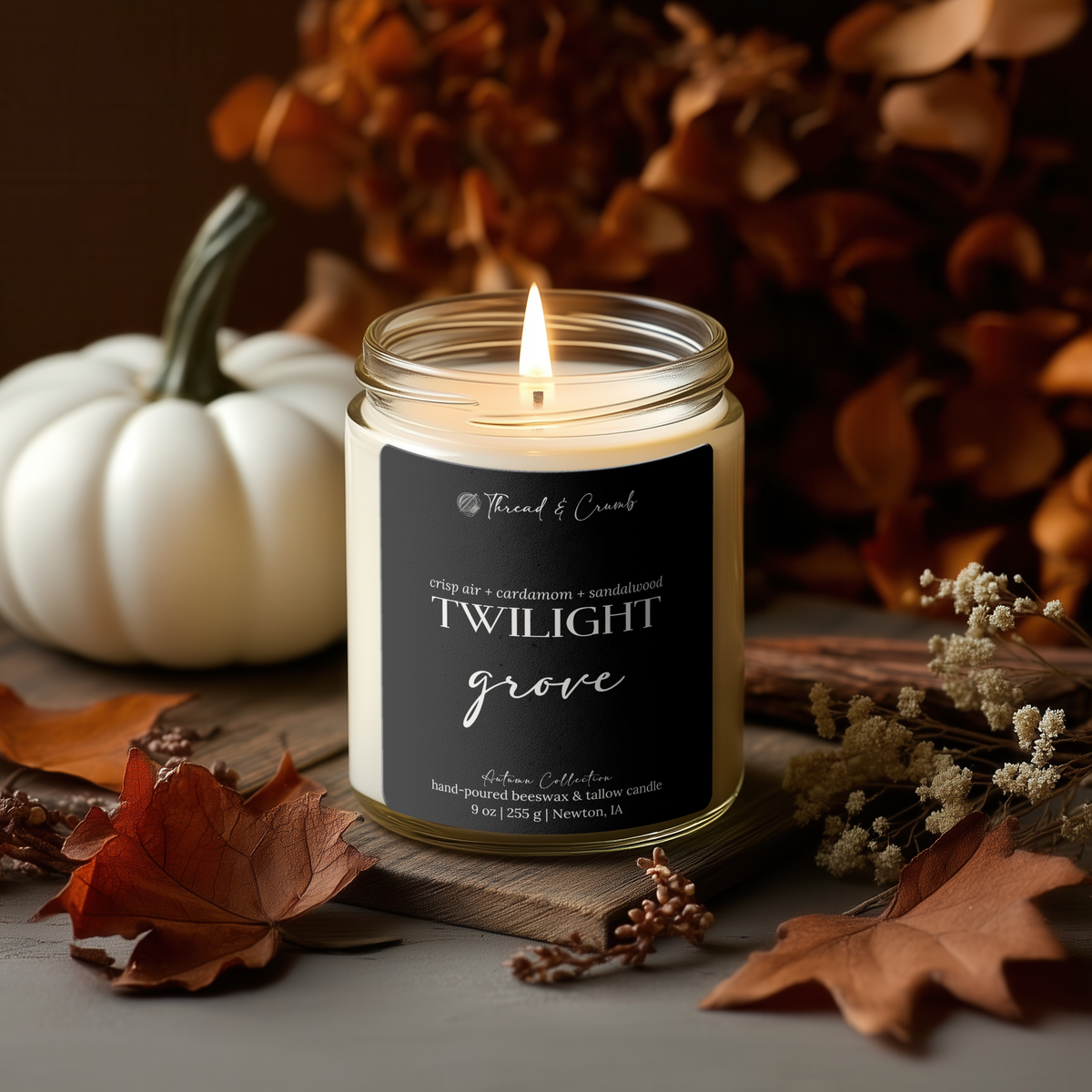 Twilight Grove Fall Candle | Beeswax + Tallow | 9 oz