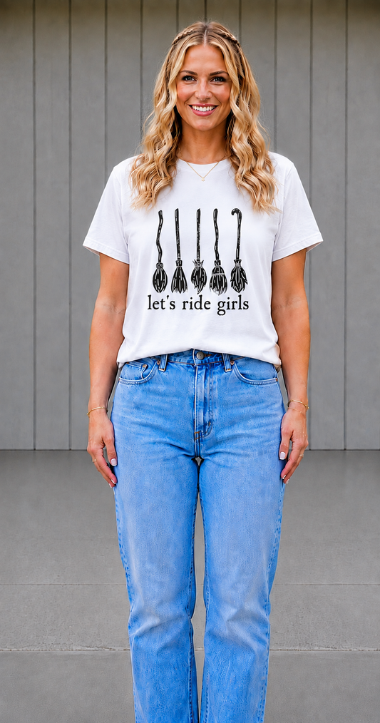 Witchy “Let’s Ride Girls” Halloween Tee