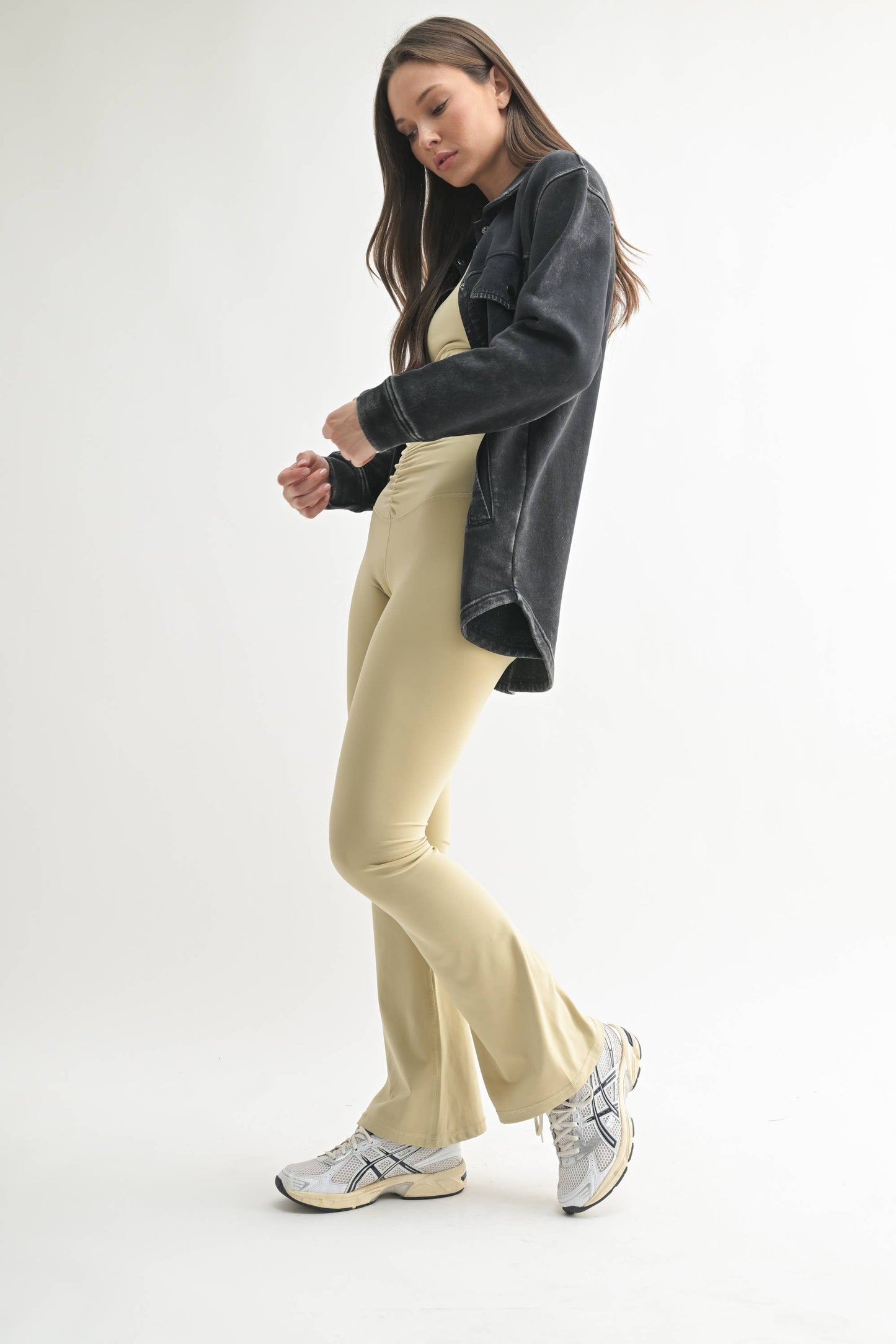 Snap-On Shacket with Pockets: NATURAL