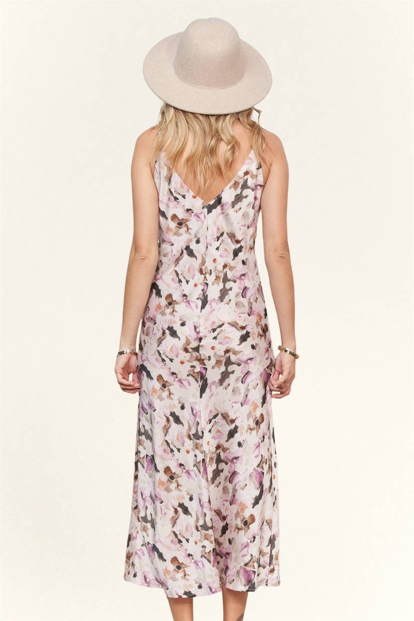WATERCOLOR PATTERN SLEEVELESS DRESS