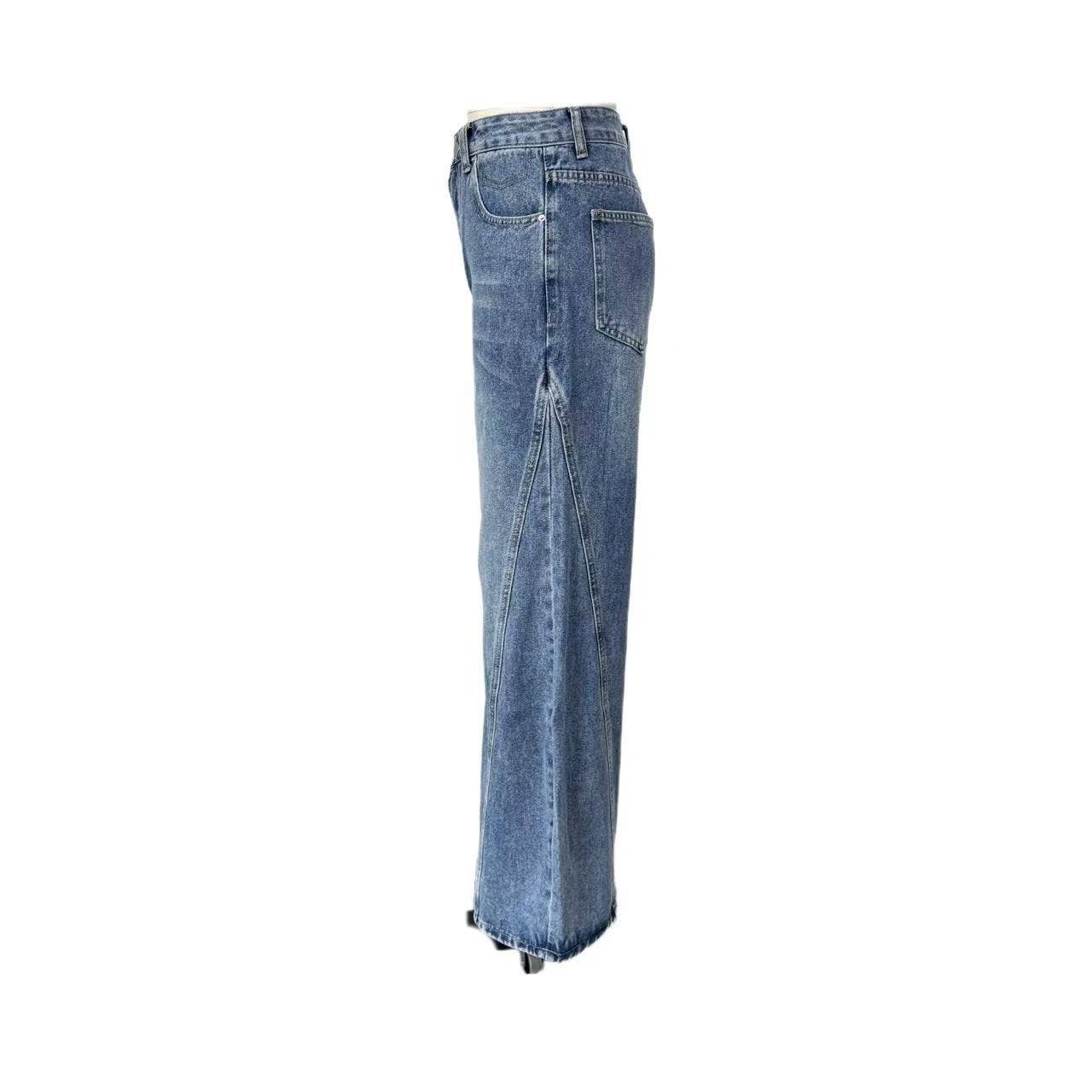 Retro Style Old School Slouchy Flared Puddle Jeans