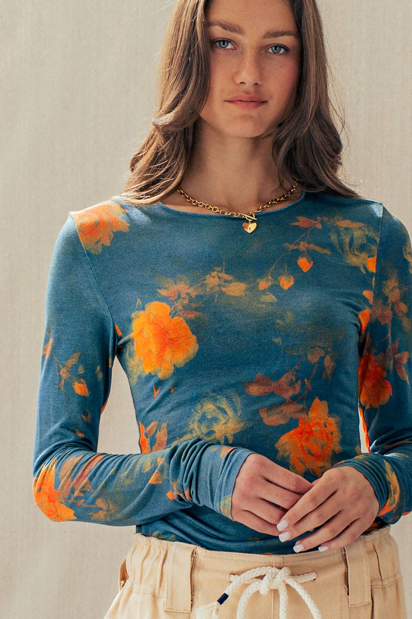Vintage Floral Long Sleeve Top