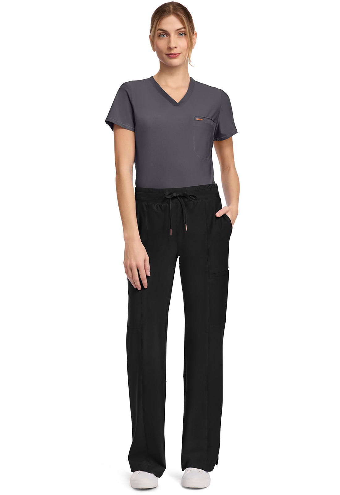 Cherokee Form Women's 5-Pocket Trouser Leg Pant in Black