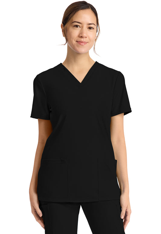 Cherokee Achieve  Women's 2-Pocket V-Neck Top