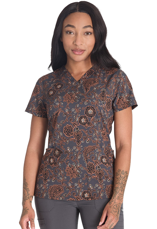 Dickies Prints V-Neck Print Top in Western Floral