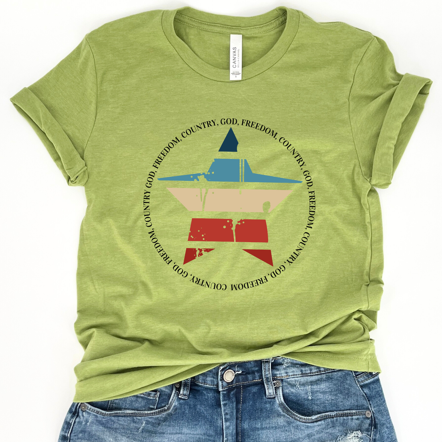 Country God Freedom Christian Graphic t-shirt, Patriotic top