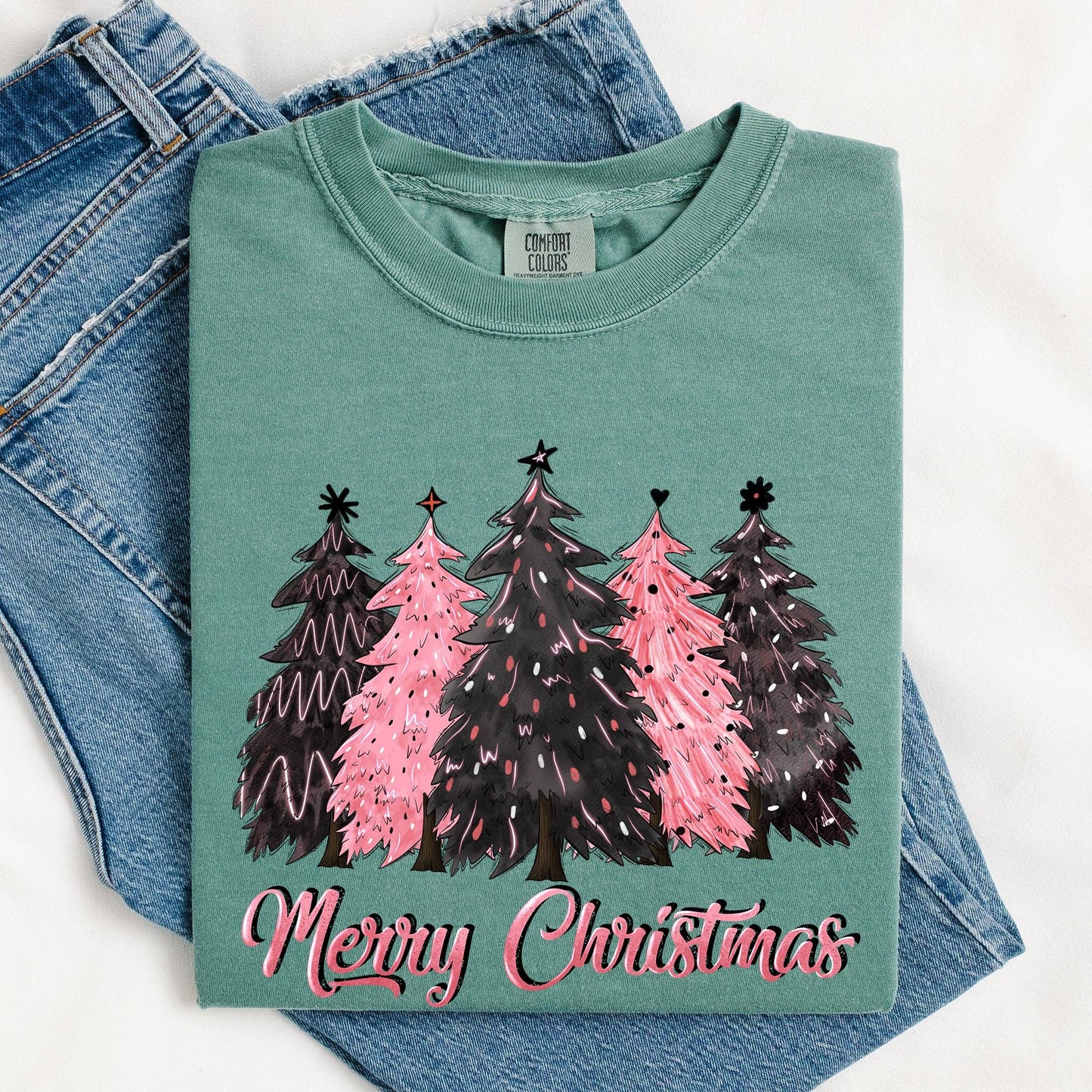 Merry Christmas Trees, Winter, Snow, Santa, Xmas Tshirt