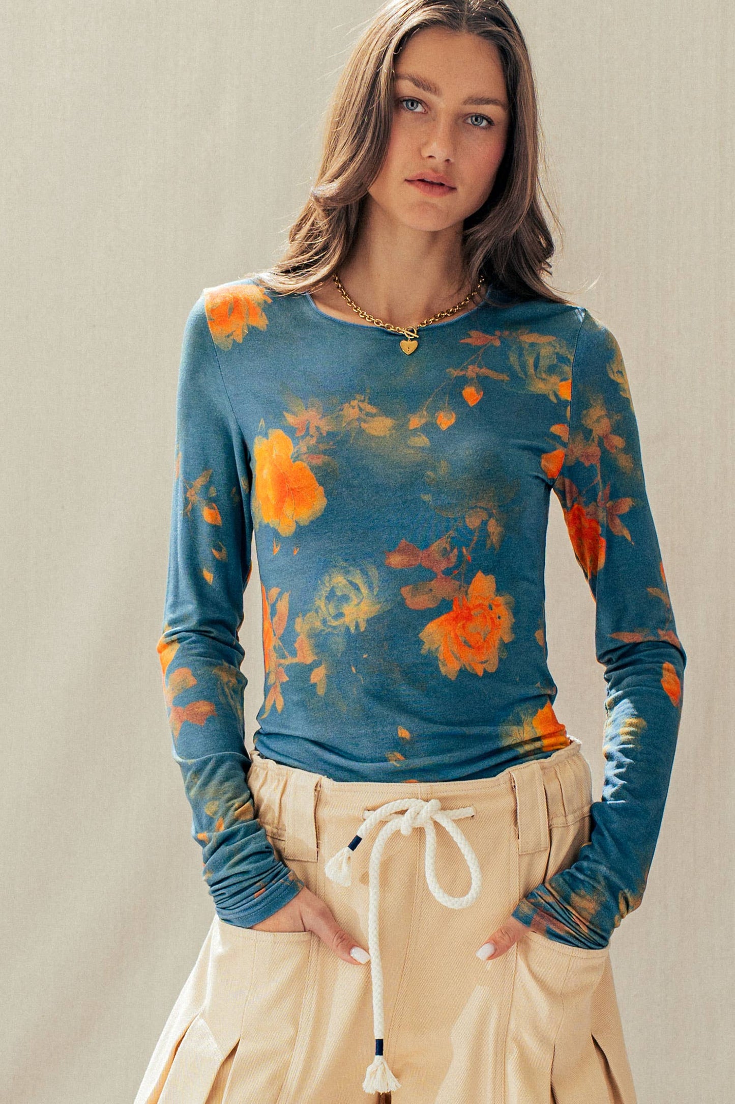 Vintage Floral Long Sleeve Top