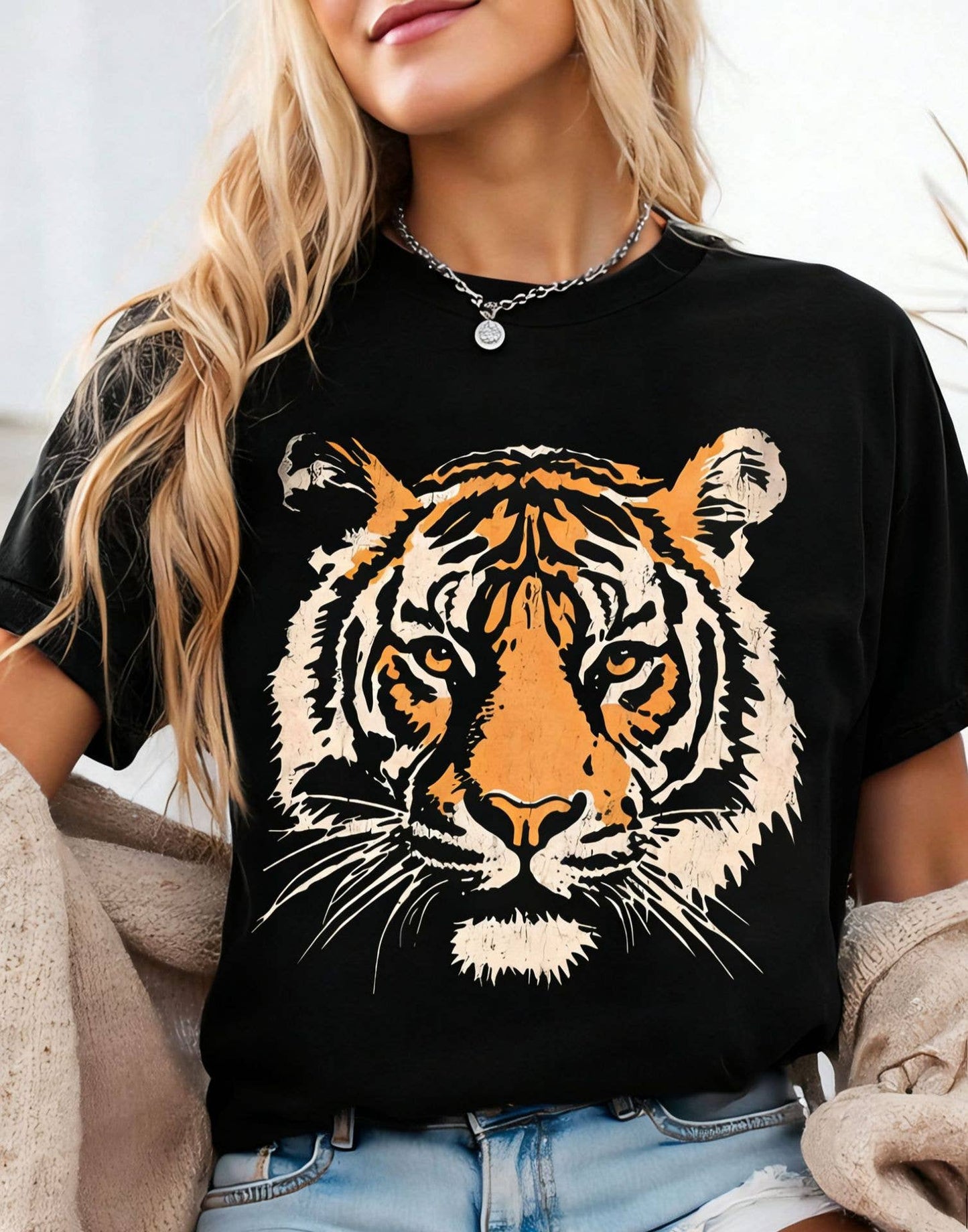 Vintage Tiger Shirt Retro Graphic Cotton Tees