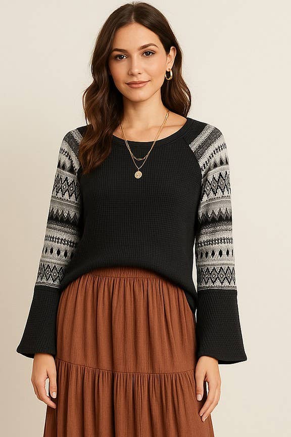 Harvest Hues Waffle Knit Top