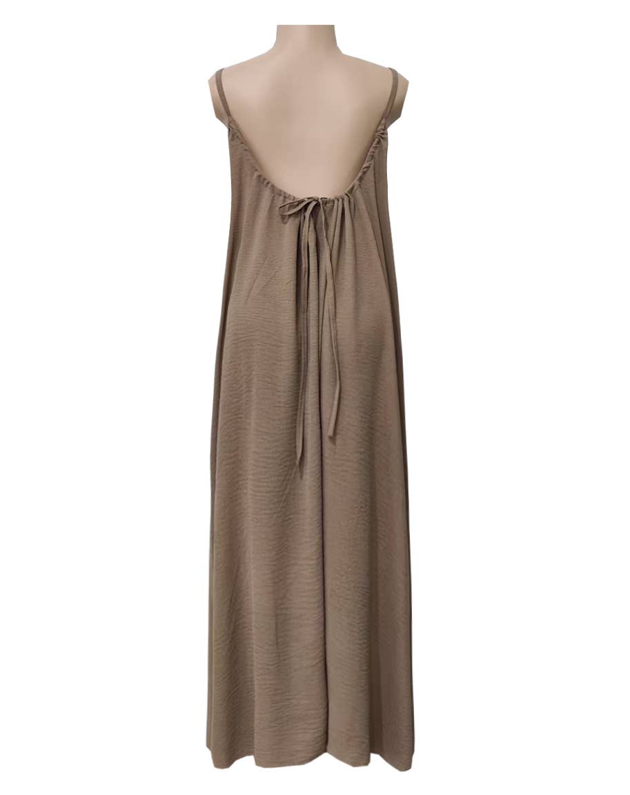 Boho Beach Backless Tie Multi Color Cami Dress