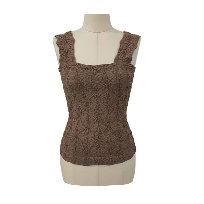 Flowers Jacquard fitted Tank