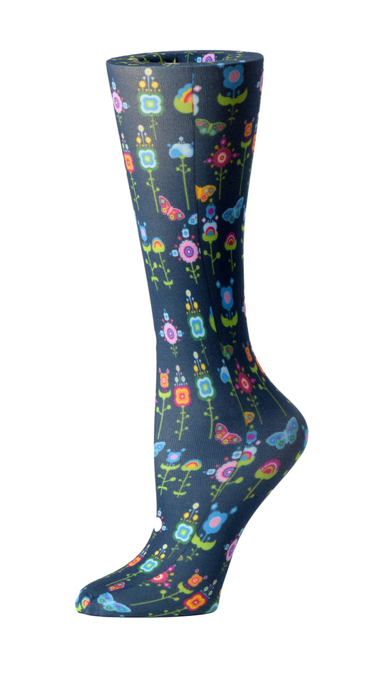 Flowers & Butterflies - Cutieful Compression Socks: 8-15 mmHg Sheer