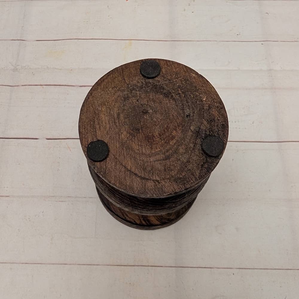 Wood Pillar Candle Holder