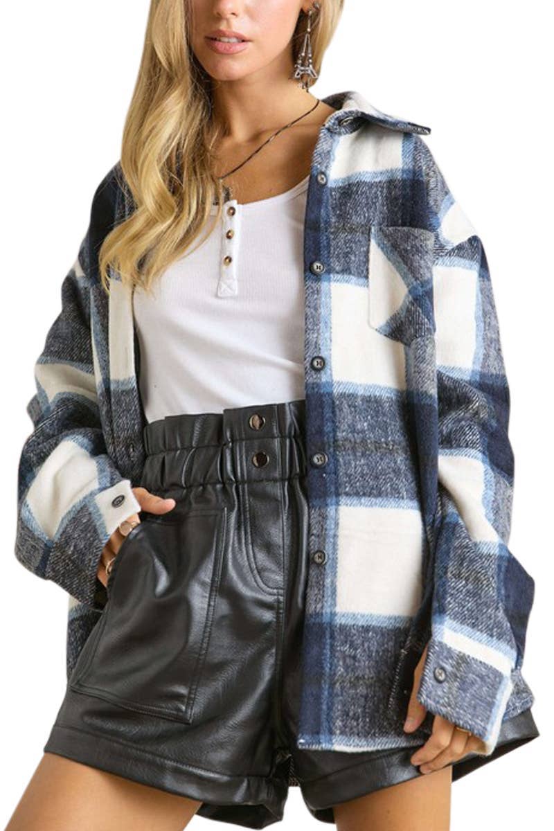 Plaid Flannel Shirt Jacket Shirket