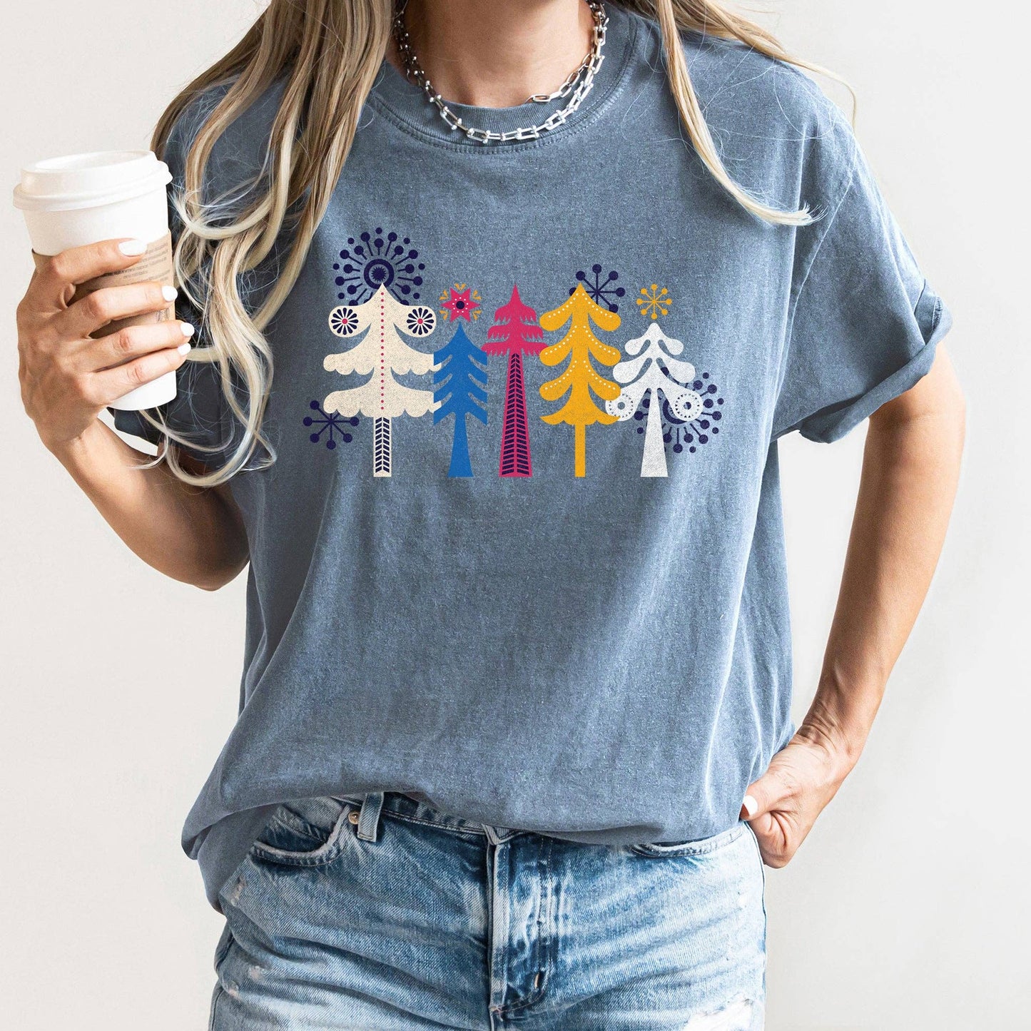 Noel Folk Art, Christmas, Snowflakes, Nordic, Tshirt