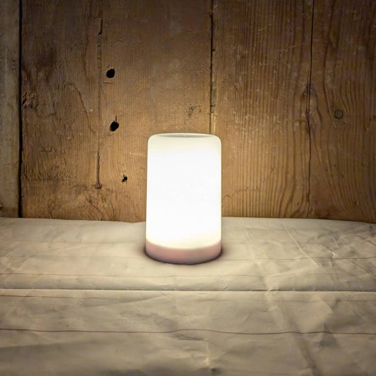 White LED Flame Illusion Pillar 3"x4.5" Candle