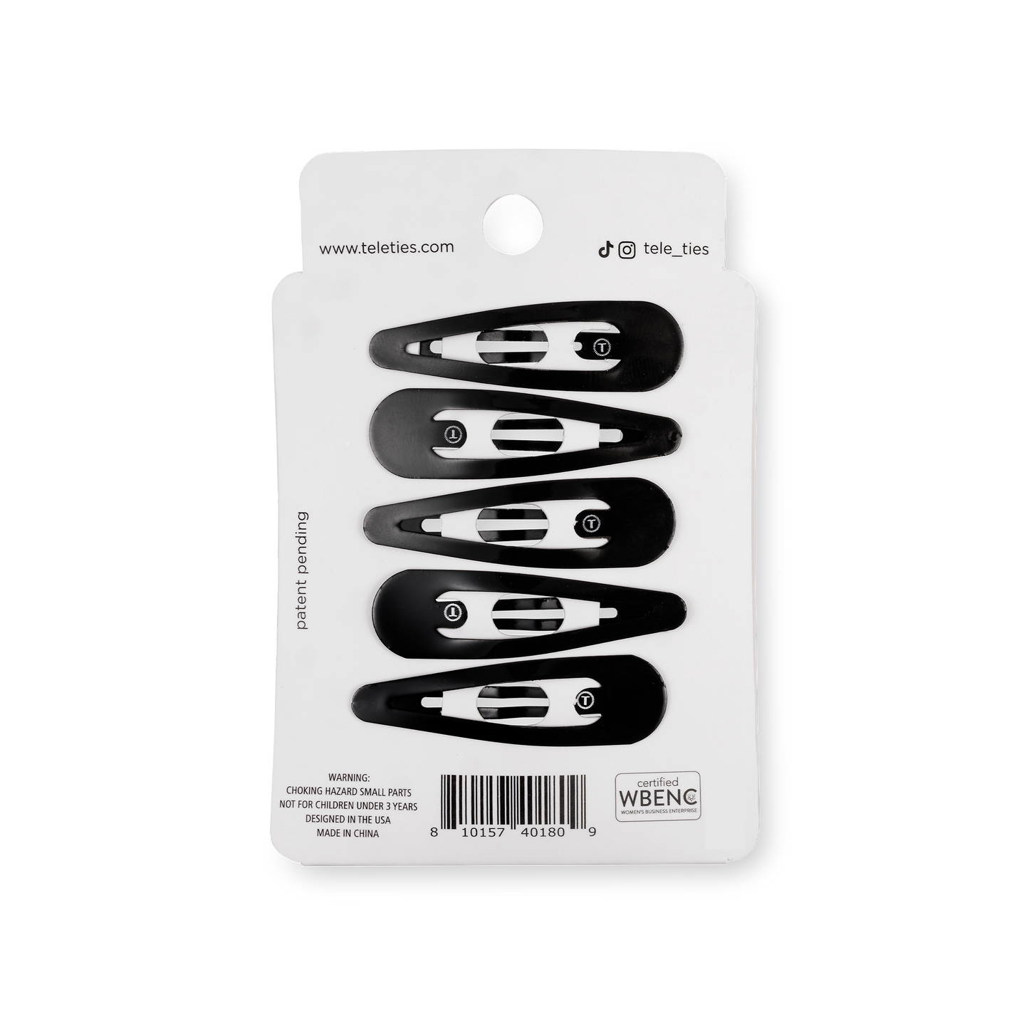 Snap Clip | Jet Black | 6 Count