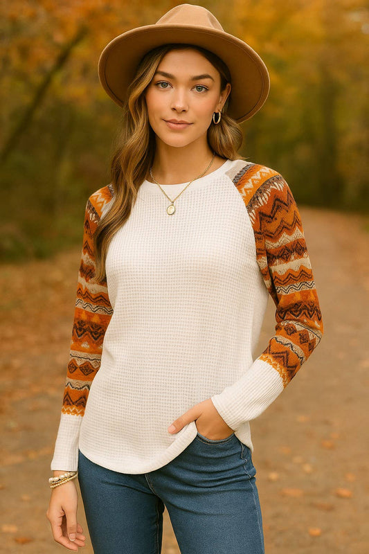Harvest Hues Waffle Knit Top