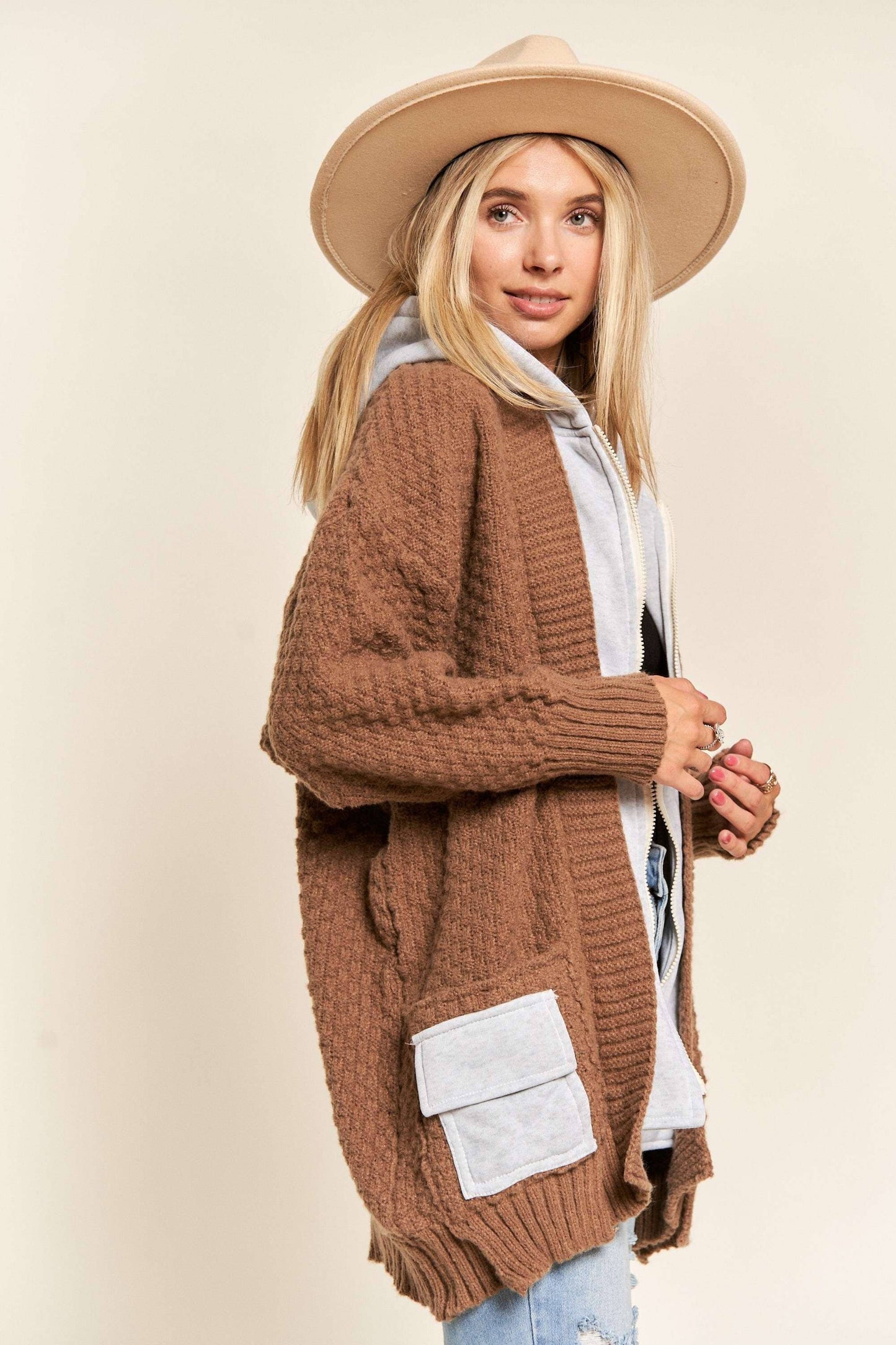 ZIP UP SWEATER HOODIE JACKET