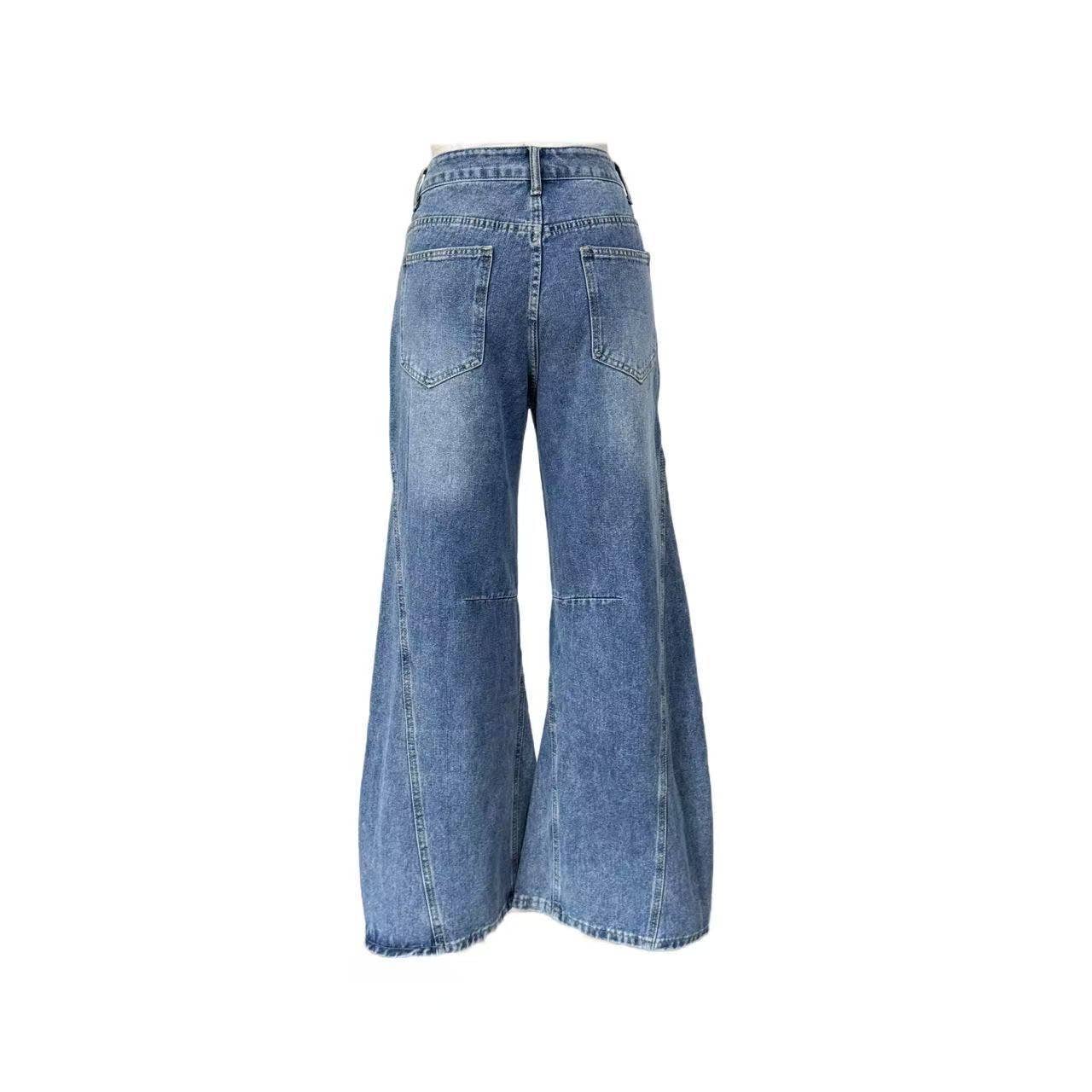 Retro Style Old School Slouchy Flared Puddle Jeans