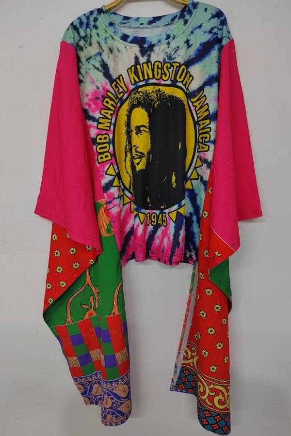 Western Vintage Graphic Batwing Kimono Sleeves Tees Boho Top