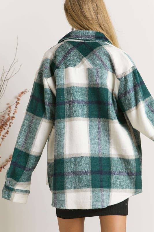 Plaid Flannel Shirt Jacket Shirket