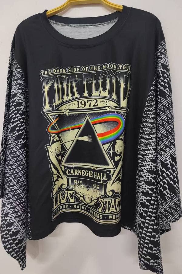 Country Music Vintage Graphic Tee with Long Kimono Sleeve