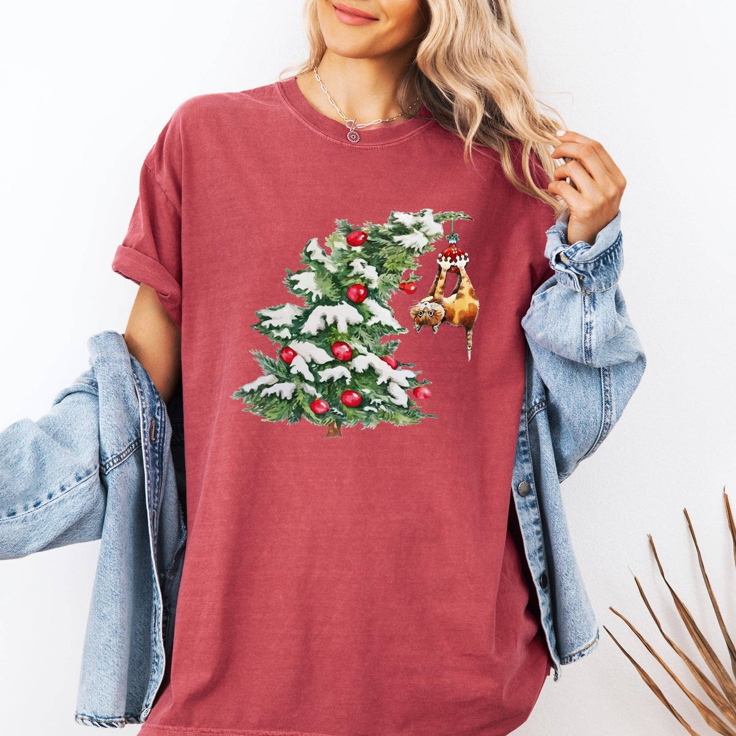 Cat Christmas Tree, Funny, Naughty Santa Snow, Xmas Tshirt