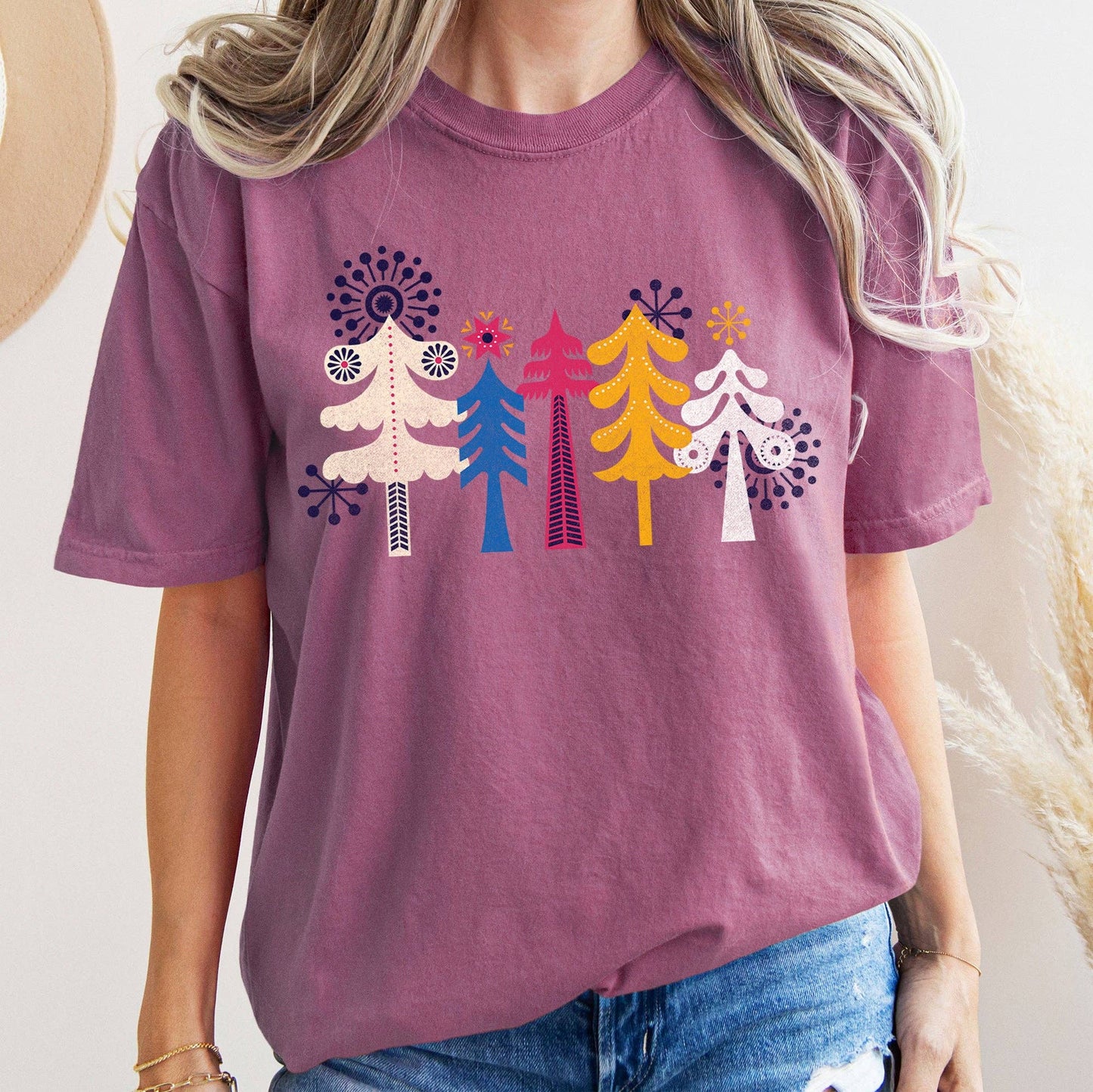 Noel Folk Art, Christmas, Snowflakes, Nordic, Tshirt