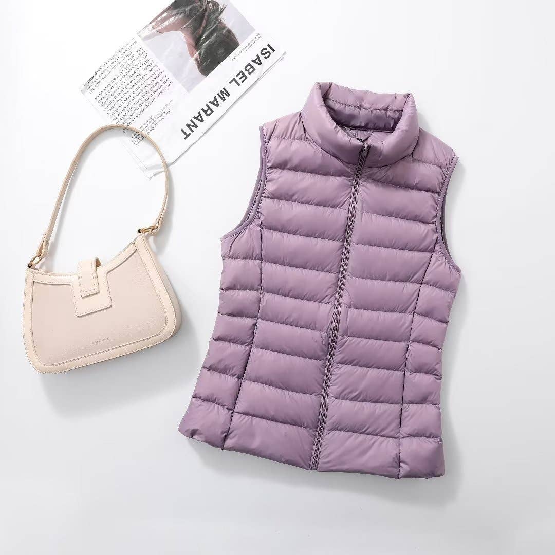 Essential basic puffer vest Slim-fit sleeveless jacket