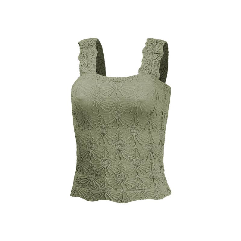 Flowers Jacquard fitted Tank