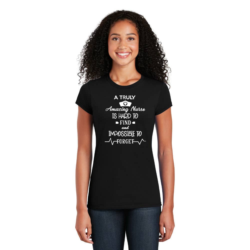 A Truly Amazing Nurse - Cotton Short Sleeve T-Shirt: Black