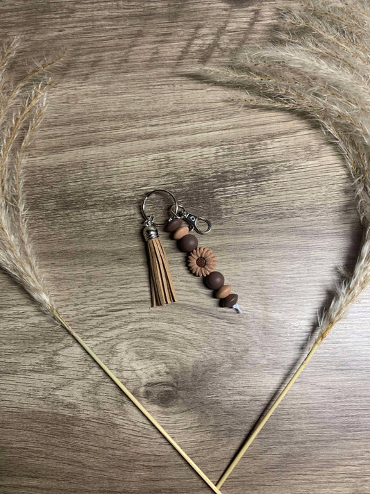 Brown Flower Keychain