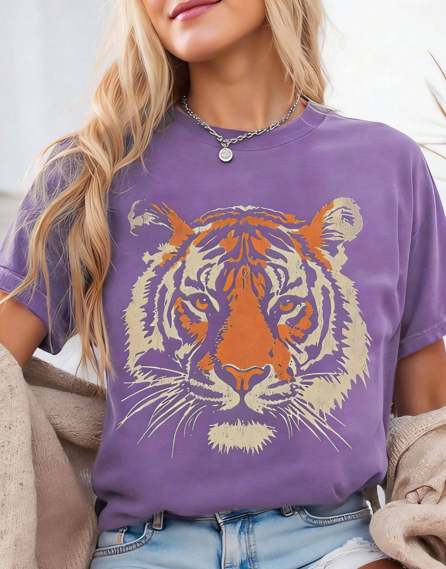 Vintage Tiger Shirt Retro Graphic Cotton Tees