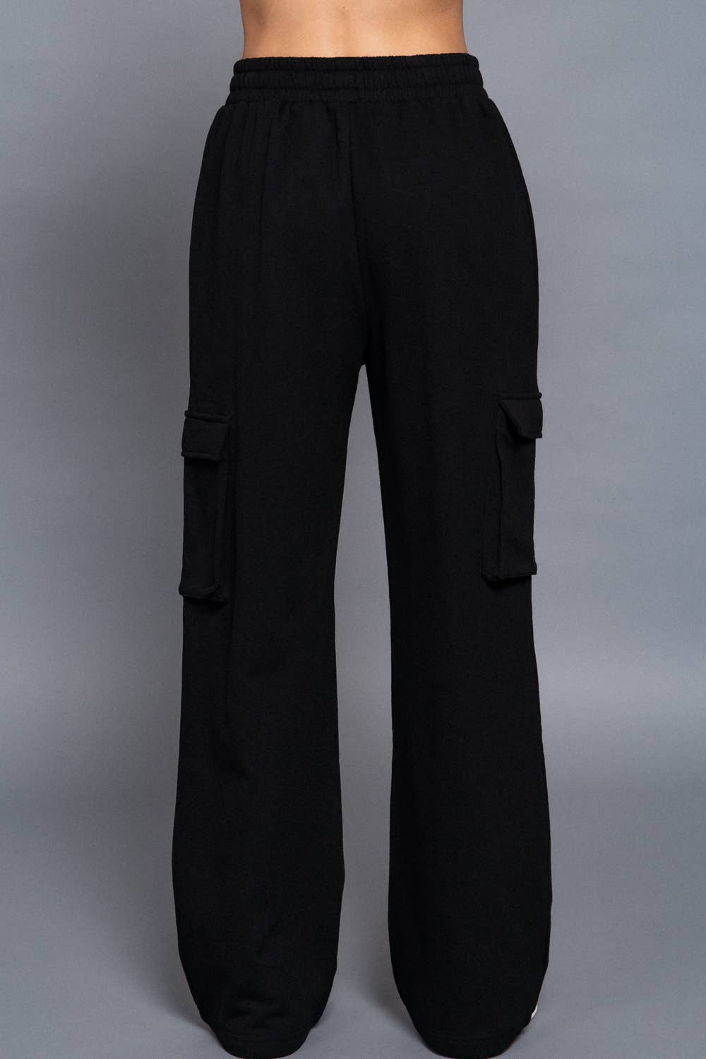 Waist Band Inner Fleece French Terry Cargo Long Pants