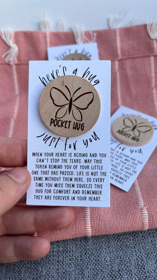 Pocket Hug for Infant Loss - Wood Engraved Token