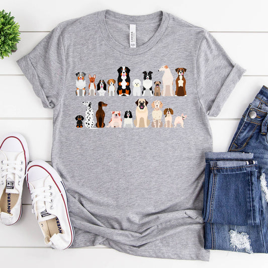 Dog Breeds T-Shirt - Animal Lovers Tees- Farm Animals Tees: Athletic Heather