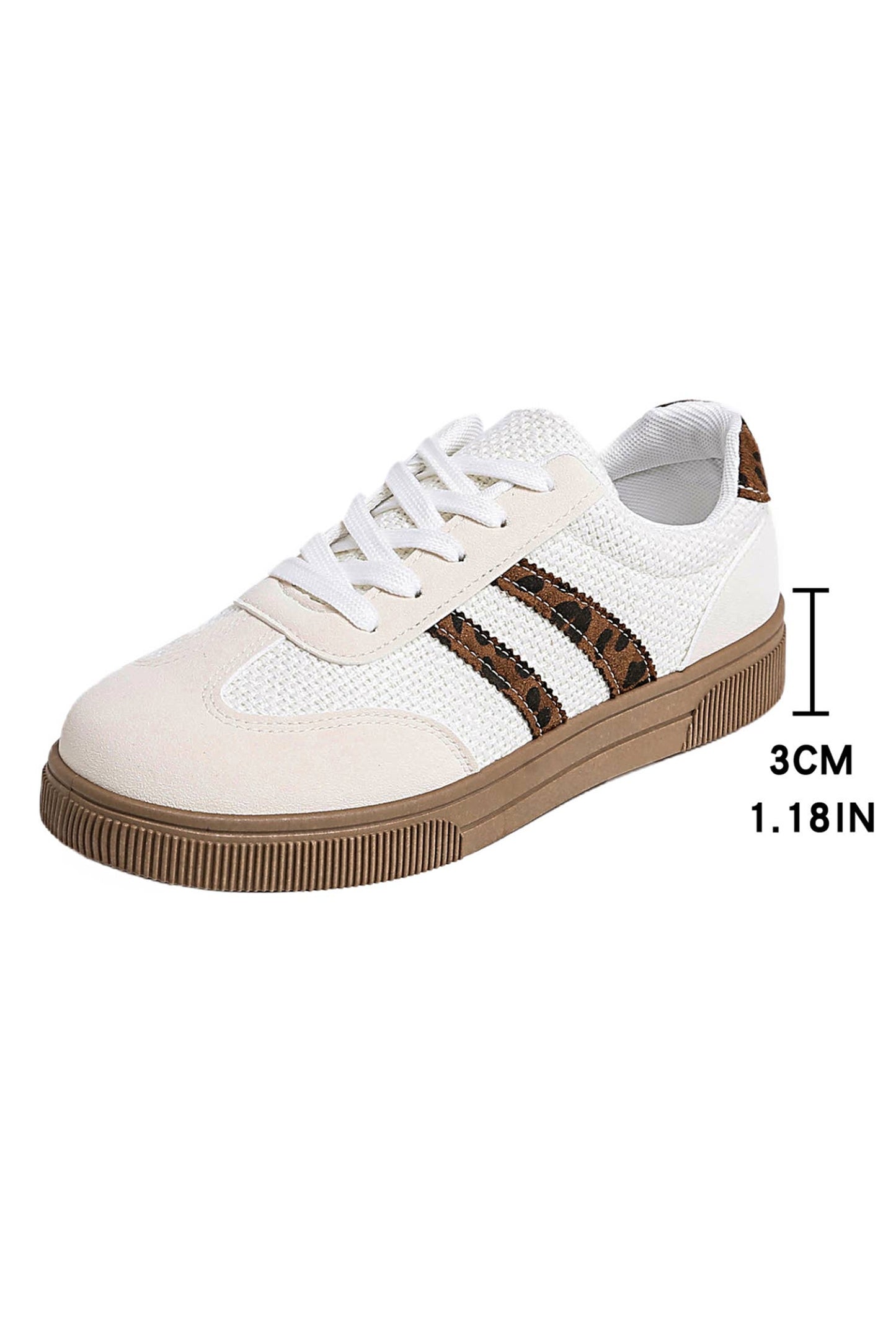 Leather Leopard Patchwork Flat Sneakers