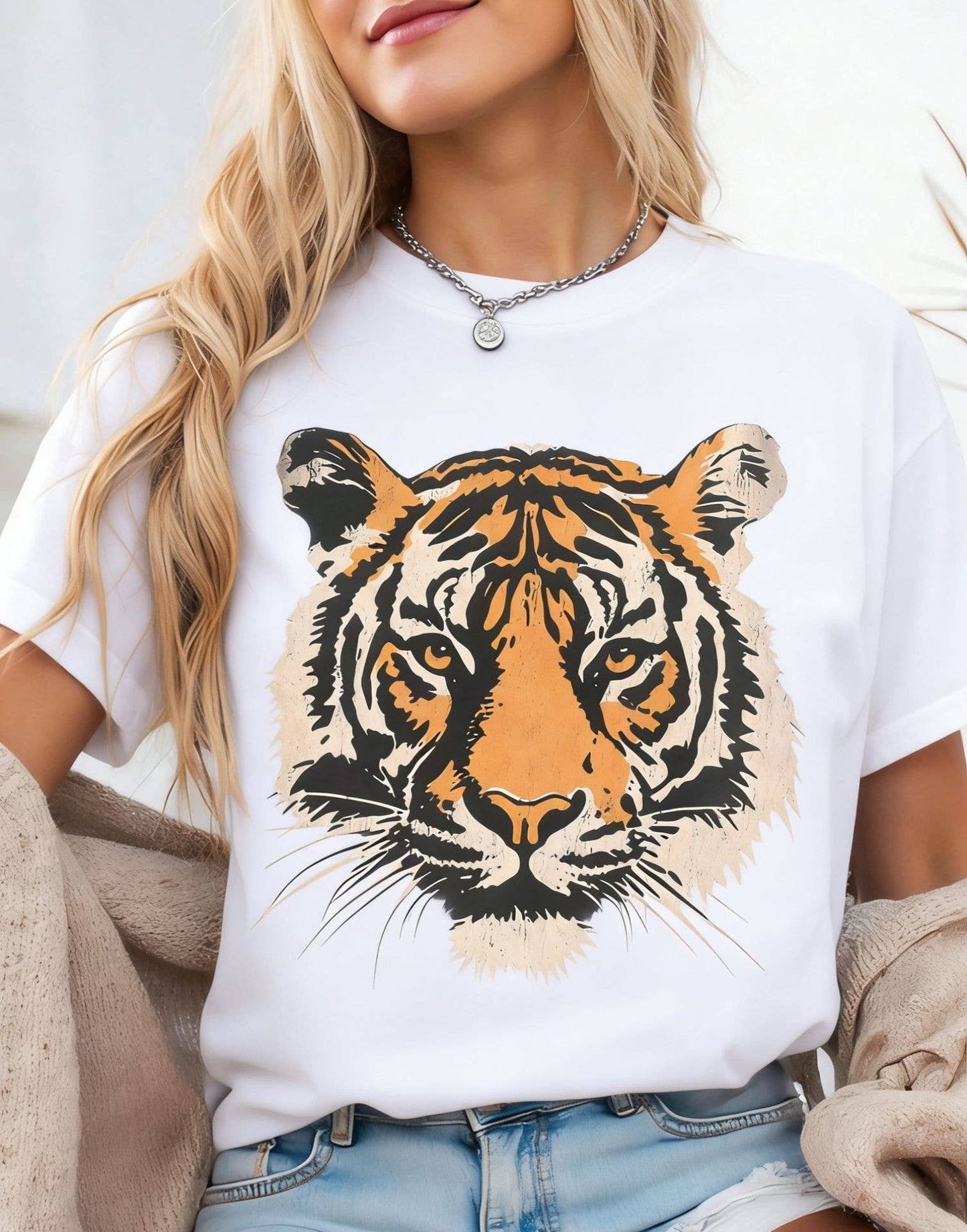 Vintage Tiger Shirt Retro Graphic Cotton Tees