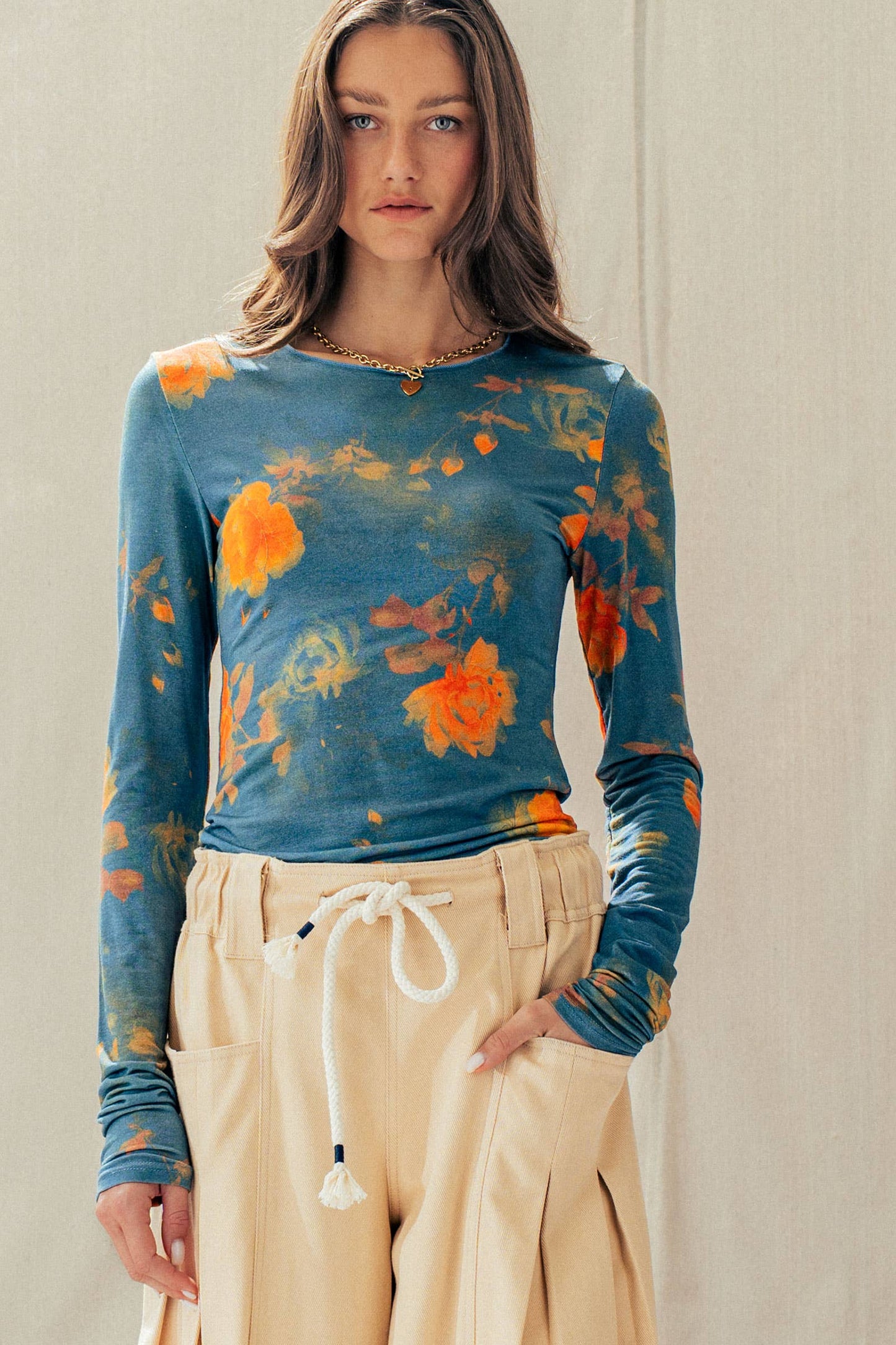 Vintage Floral Long Sleeve Top